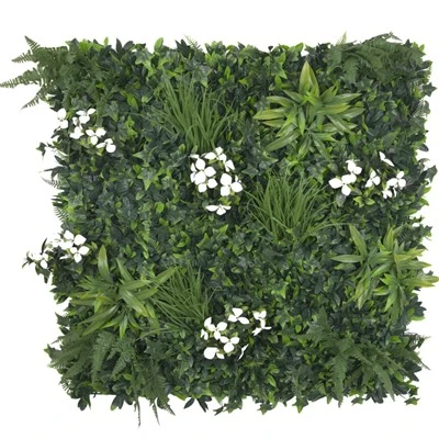 Pannellu di Muru Verde Artificiale Artificiale Bianco Neve 40×40in 11 SQ FT - Resistente à i UV - Qualità Commerciale
